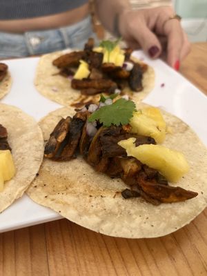 Pastor tacos (mushrooms instead of wheat protein base)  at Te Quiero Verde in Puerto Vallarta