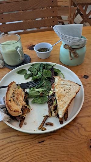 My vegan  steak and cheese sandwich. at Te Quiero Verde in Puerto Vallarta