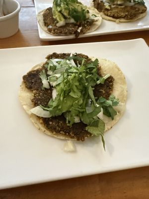 milanesa taco  at Te Quiero Verde in Puerto Vallarta