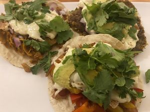 Pastor (top left), Milanesa (top right), Alambra (bottom)  at Te Quiero Verde in Puerto Vallarta