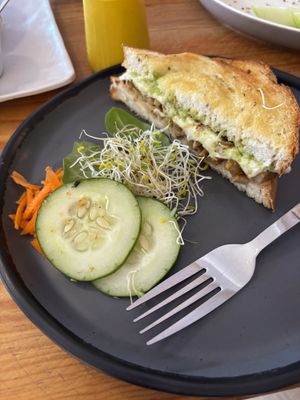 Half of a steak sandwich( was a full order split up)  at Te Quiero Verde in Puerto Vallarta