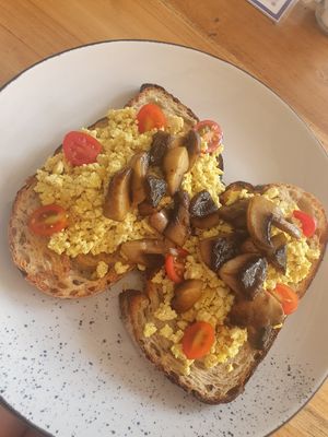 Tofu with mushrooms - was supposed to have pesto and avocado too at Alily in Penida Island