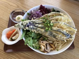 Cold udon noodle salad at Five Seventh - 칠분의 오  in Jeju