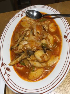 Kimchi tteokbokki   at Five Seventh - 칠분의 오  in Jeju