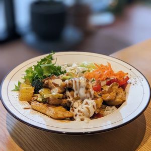 Vegan Dudumchick Rice Bowl at Five Seventh - 칠분의 오  in Jeju