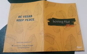 The menu at Loving Hut - Tsagaan Khaalga in Ulaanbaatar