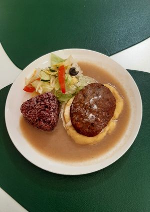 Bean cutlet at Loving Hut - Tsagaan Khaalga in Ulaanbaatar