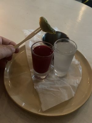 Borscht shot  at We Cafe - Maybe closed in Cape Town