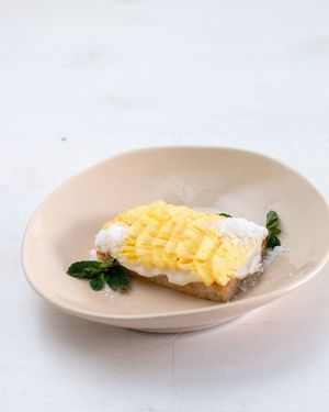 Special dessert of the day. Gluten free coconut sponge with yoghurt cream and fresh pineapple. at We Cafe - Maybe closed in Cape Town