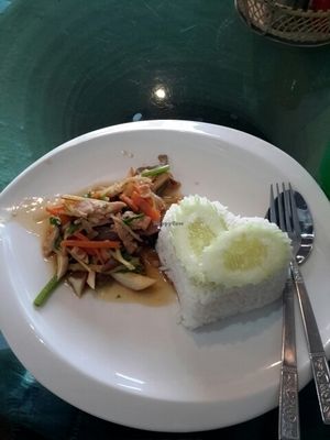 ";ginger stair fry";  at Kingliew in Phuket