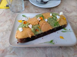 Avocado toast at Boca Bistro in Lisbon
