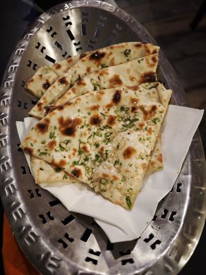 Garlic naan at Indian Taj Tandoori Restaurant & Bar in Mallorca
