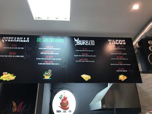 Menu board at Cypress Tacos in Belgrade