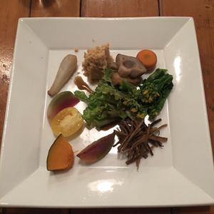 Veggie plate at Mominoki House in Tokyo