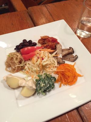 vege dish as part of set C at Mominoki House in Tokyo