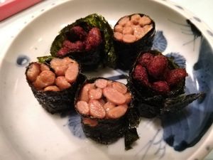 Fried natto rolls at Mominoki House in Tokyo