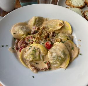Vegan mushroom ravioli   at Gems in Mellieha