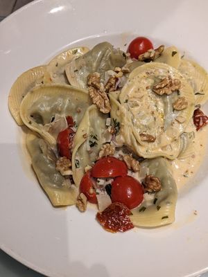 Mushroom ravioli at Gems in Mellieha