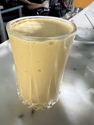 Turmeric frappe (made with coconut milk )  at Mana Mana in Paros