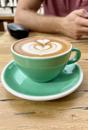 Oat milk cappuccino   at Kaffe Landskap in Denver