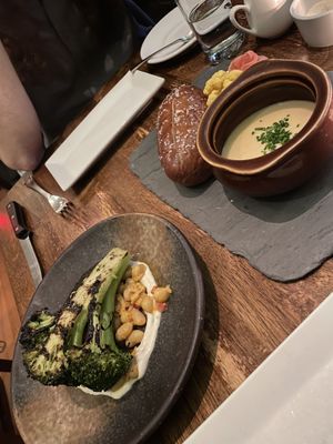 Fondue and brocoli   at Vedge in Philadelphia