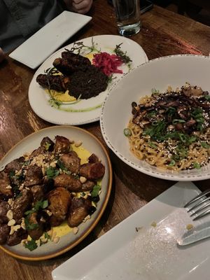 Carrots were good, Dan Dan noodles were just okay, potatoes were okay  at Vedge in Philadelphia