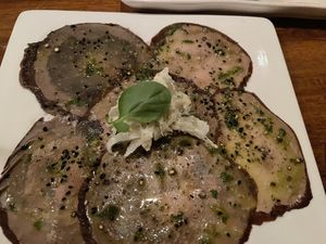 Smoked Portobello Carpaccio  at Vedge in Philadelphia