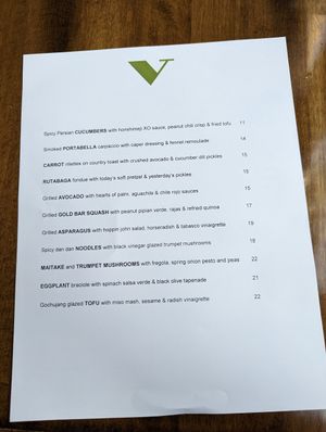  at Vedge in Philadelphia