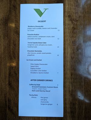  at Vedge in Philadelphia