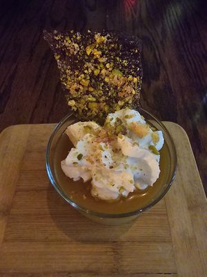 Pistachio budino at Vedge in Philadelphia