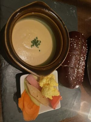 Pretzel and “fondue” was my favorite!   at Vedge in Philadelphia