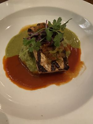 Tofu on potato mash with olive pico   at Vedge in Philadelphia