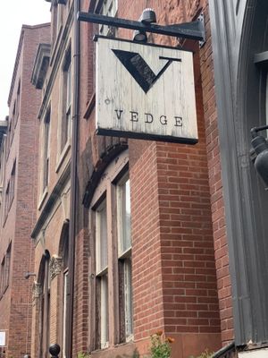 Outdoor signage   at Vedge in Philadelphia