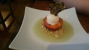 peach desert YUM!! at Vedge in Philadelphia