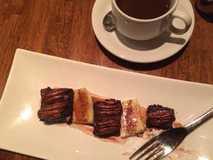 NOLA mudpie: chocolate chicory, sazerac caramel, BBQ pecans, bananas foster! at Vedge in Philadelphia
