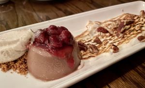 Chocolate custard, with sour cherry, toasted marshmallow, smoked pecan, and ice cream  at Vedge in Philadelphia