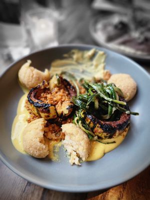 Croquettes with squash and quinoa   at Vedge in Philadelphia