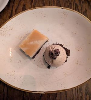 Caramel cheesecake & coffee cocoa ice cream at Vedge in Philadelphia