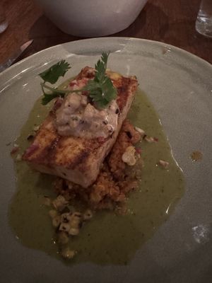 Blackened tofu with refried quinoa   at Vedge in Philadelphia