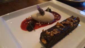 chocolate bar with lavender ice cream at Vedge in Philadelphia