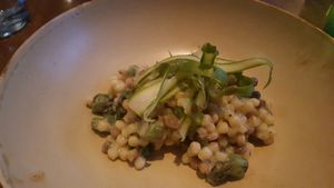 asparagus pilaf at Vedge in Philadelphia