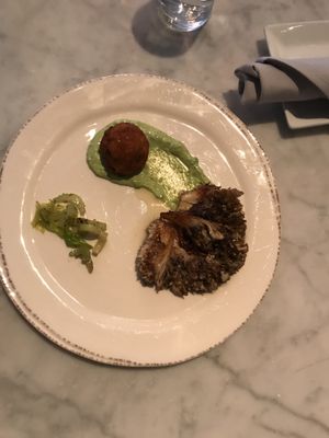Mushroom with purée  at Vedge in Philadelphia