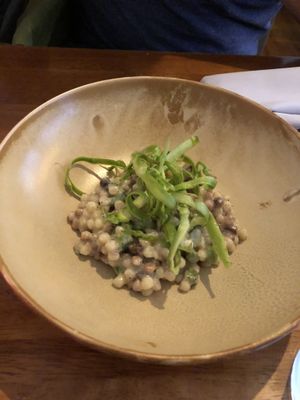 Asparagus carbonara  at Vedge in Philadelphia
