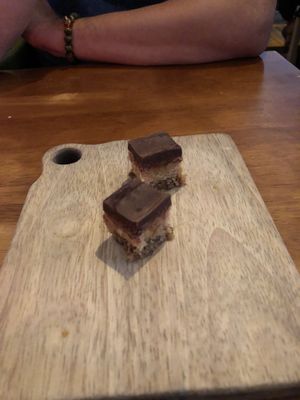 Chocolate peanut butter with pretzel bottom. Heaven  at Vedge in Philadelphia