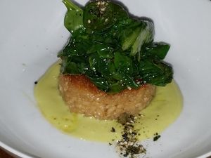 Seared baby tatsoi at Vedge in Philadelphia