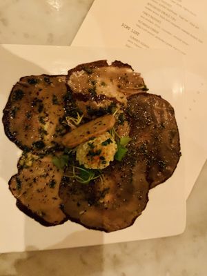 Mushroom carpaccio  at Vedge in Philadelphia