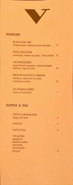 Deserts  at Vedge in Philadelphia