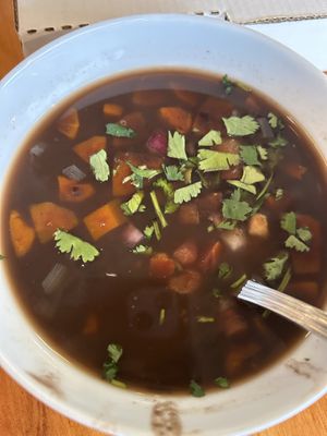 Black bean soup  at Plant Craft Kitchen in St Louis