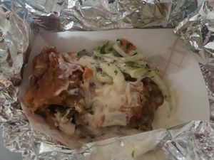 unappetizing and pretty bad (this is how it came) at Mamouns Falafel in New Haven