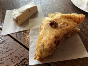 warbat and pistachio halva  at Mamouns Falafel in New Haven